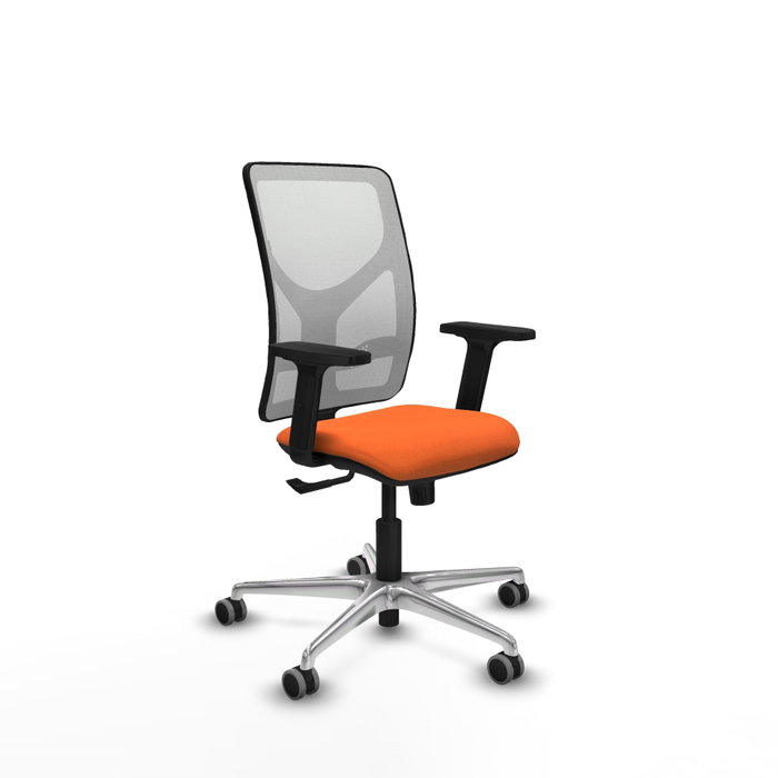 PIQUERAS Y CRESPO Silla de oficina Motilla con mecanismo Sincro, Tela Naranja y Malla Blanca PIQUERAS Y CRESPO Silla de oficina Motilla con mecanismo Sincro, Tela Naranja y Malla Blanca