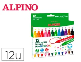 Alpino Rotulador Duo Stamper Caja de 12 Unidades Colores Surtidos Punta Fina