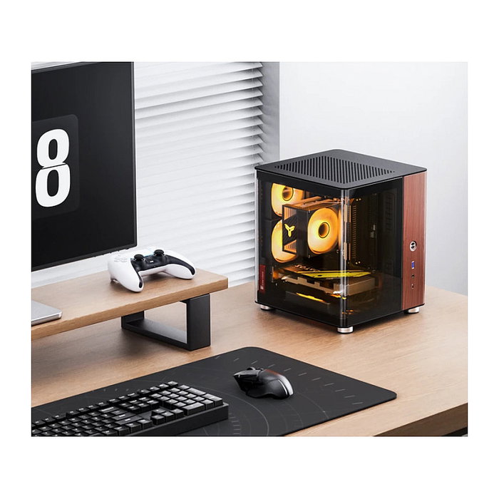 Jonsbo TK-0 Mini-Tower Mini-ITX con Vidrio Templado y Madera - negro