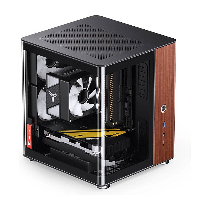 Jonsbo TK-0 Mini-Tower Mini-ITX con Vidrio Templado y Madera - negro