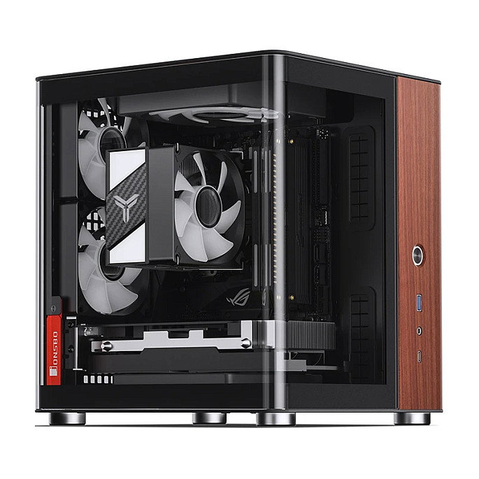 Jonsbo TK-0 Mini-Tower Mini-ITX con Vidrio Templado y Madera - negro
