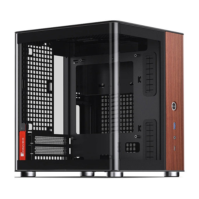 Jonsbo TK-0 Mini-Tower Mini-ITX con Vidrio Templado y Madera - negro