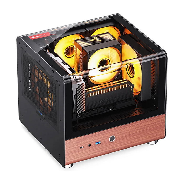 Jonsbo TK-0 Mini-Tower Mini-ITX con Vidrio Templado y Madera - negro