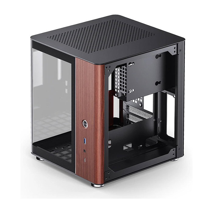 Jonsbo TK-0 Mini-Tower Mini-ITX con Vidrio Templado y Madera - negro