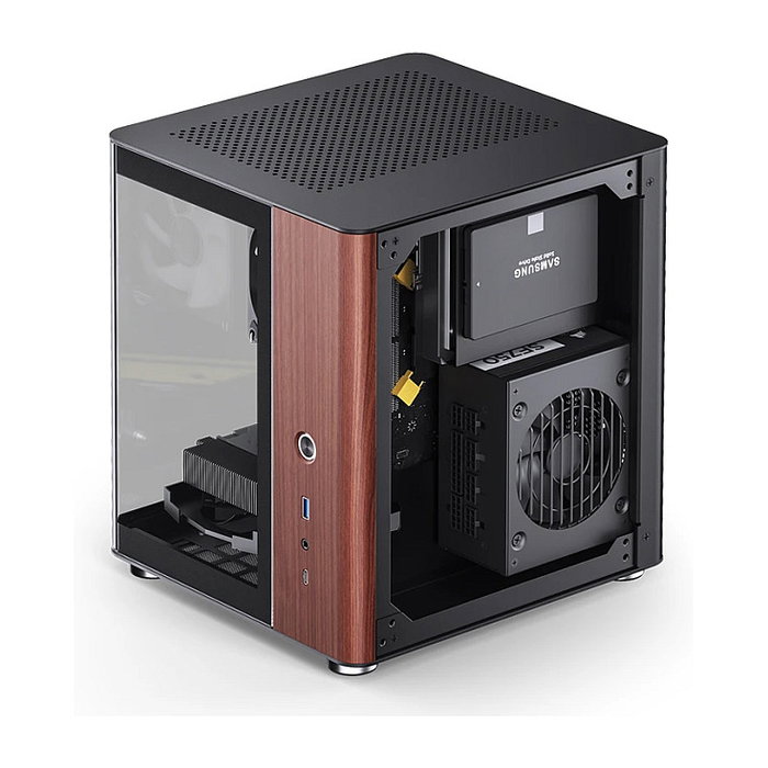 Jonsbo TK-0 Mini-Tower Mini-ITX con Vidrio Templado y Madera - negro