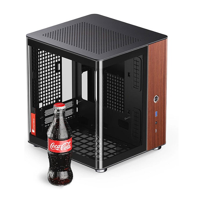 Jonsbo TK-0 Mini-Tower Mini-ITX con Vidrio Templado y Madera - negro