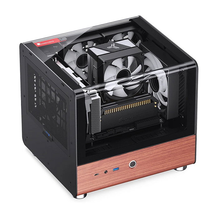 Jonsbo TK-0 Mini-Tower Mini-ITX con Vidrio Templado y Madera - negro