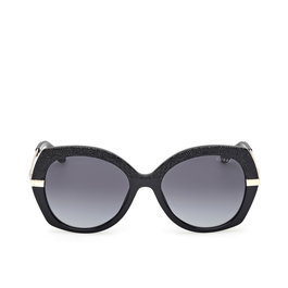 GUESS GU00215 01B Gafas de Sol para Mujer - Lente Redonda 55 mm, Puente 18 mm, Varillas 140 mm