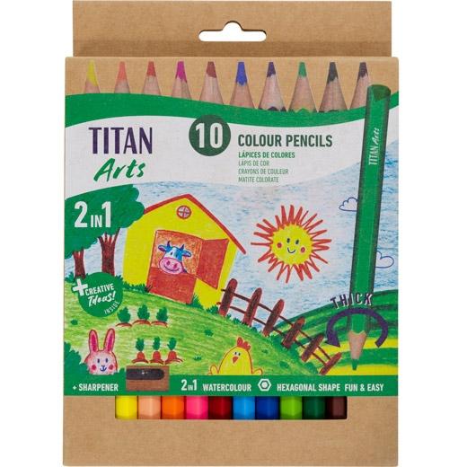 TITAN Lápices Acuarelables Arts Creative Estuche de 10