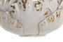 DKD Home Decor Portavelas Metal Flor Envejecido Blanco y Dorado