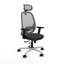PIQUERAS Y CRESPO Silla de oficina Cilanco con mecanismo Sincro/Traslack, Negro y Gris