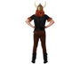 Disfraz Vikingo Adulto Hombre con Camiseta, Cinturón y Pantalón Largo - Negro - Talla XS-S - Poliéster