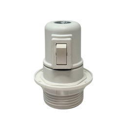 Arditi Portalámparas E27 con Interruptor Semirroscado con Arandela Blanco 250V