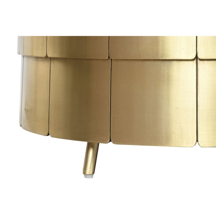 DKD Home Decor Mesa de Centro Mango y Latón 90x90x45cm Dorado