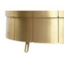 DKD Home Decor Mesa de Centro Mango y Latón 90x90x45cm Dorado