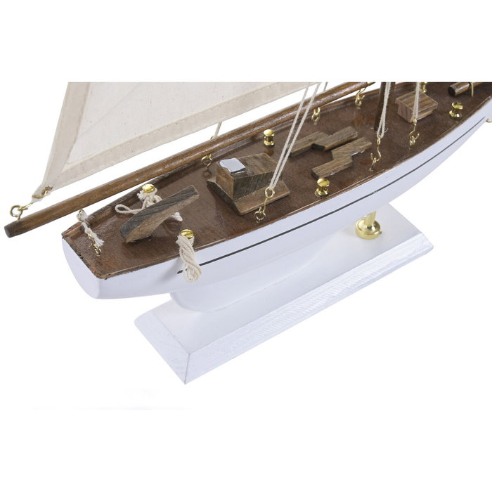 DKD Home Decor Barco de Madera Blanco 39x6,5x41 cm