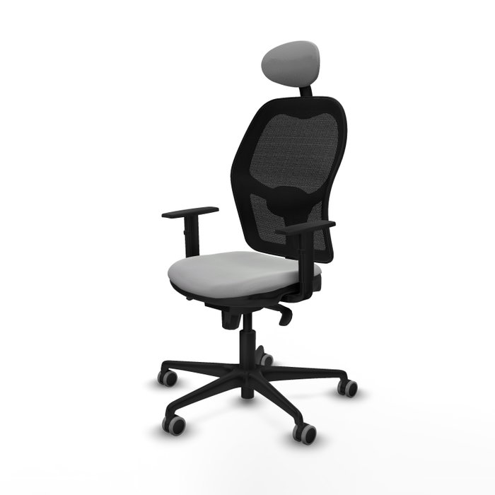 PIQUERAS Y CRESPO Silla de oficina Jorquera con mecanismo Sincro, Gris claro y Negro
