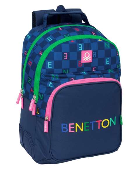 Safta Mochila Benetton Damero 20L Adaptable a Carro