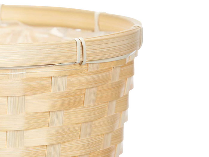 Ibergarden Cubre Macetas Redondo Bambú Trenzado 31 cm x 31 cm x 28 cm Natural (Set de 12)