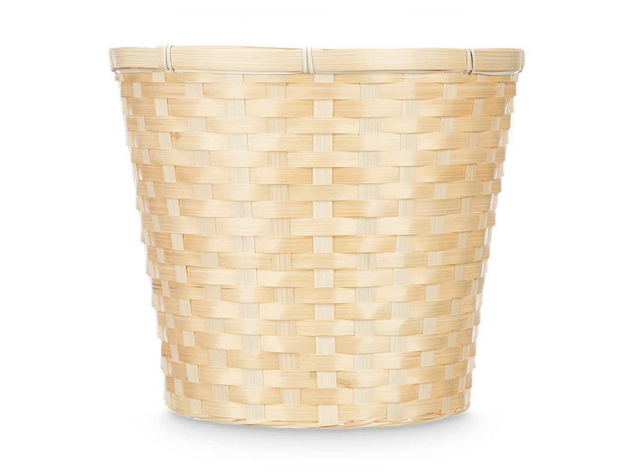 Ibergarden Cubre Macetas Redondo Bambú Trenzado 31 cm x 31 cm x 28 cm Natural (Set de 12)