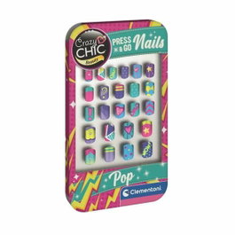 Clementoni Kit de uñas adhesivas Press & Go Nails Pop