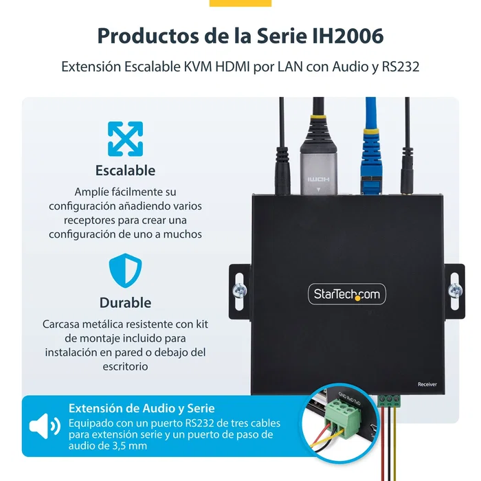 StarTech Receptor HDMI AVoIP IH2006-HDMI-RX 4K 60Hz StarTech Receptor HDMI AVoIP IH2006-HDMI-RX 4K 60Hz