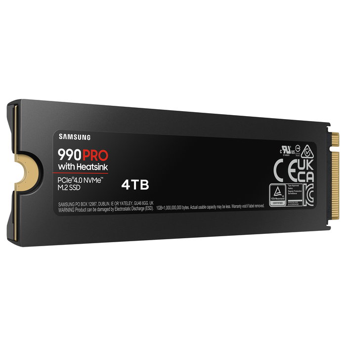 Samsung 990 PRO SSD M.2 4TB NVMe PCIe 4.0 x4 Lectura 7450MB/s con Disipador Retail