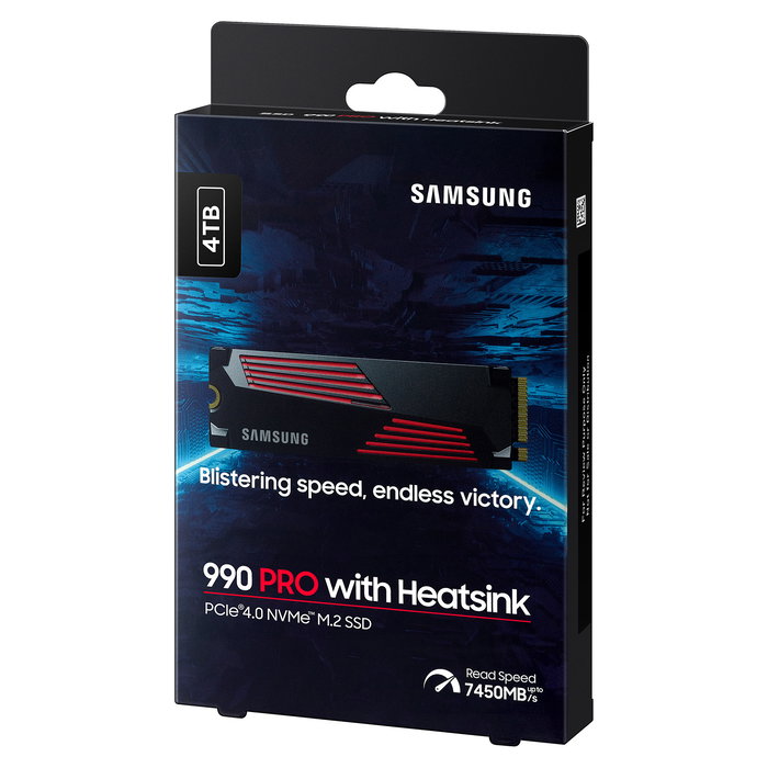Samsung 990 PRO SSD M.2 4TB NVMe PCIe 4.0 x4 Lectura 7450MB/s con Disipador Retail