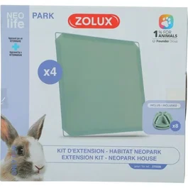 Zolux Kit de ampliación para recinto modular Neo Park Rabbit 4 paneles sólidos ZOL1720528317542