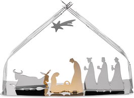 Alessi Natividad Clásica BARK CRIB BM09 Belén Acero Inoxidable 18/10 y Dorado