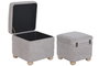 DKD Home Decor Set de 2 Reposapiés con Almacenaje Interior, Marrón