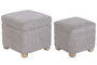DKD Home Decor Set de 2 Reposapiés con Almacenaje Interior, Marrón
