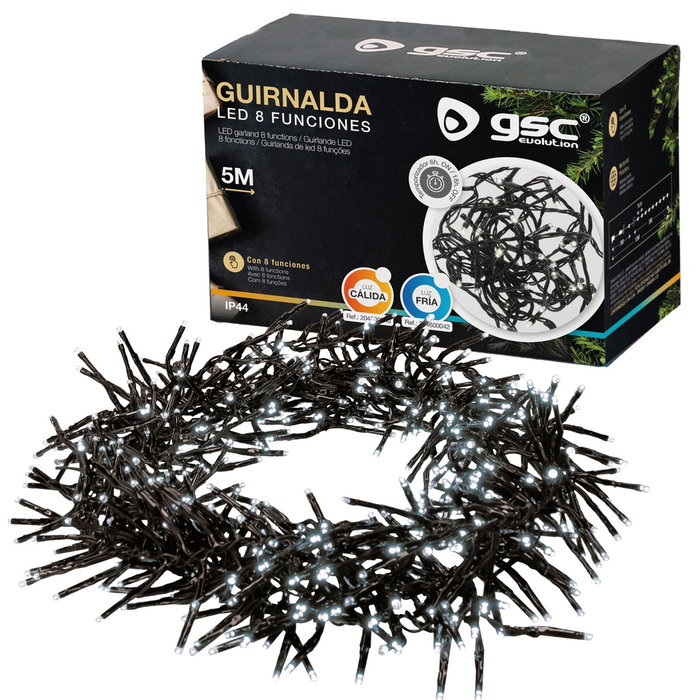 GSC Evolution Guirnalda LED 5M 500LEDs 8 funciones Luz fría GSC Evolution Guirnalda LED 5M 500LEDs 8 funciones Luz fría
