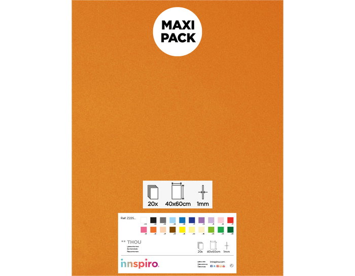 Innspiro Goma EVA amarillo oscuro láminas 40x60cm x 1mm (20 unidades) Innspiro Goma EVA amarillo oscuro láminas 40x60cm x 1mm (20 unidades)