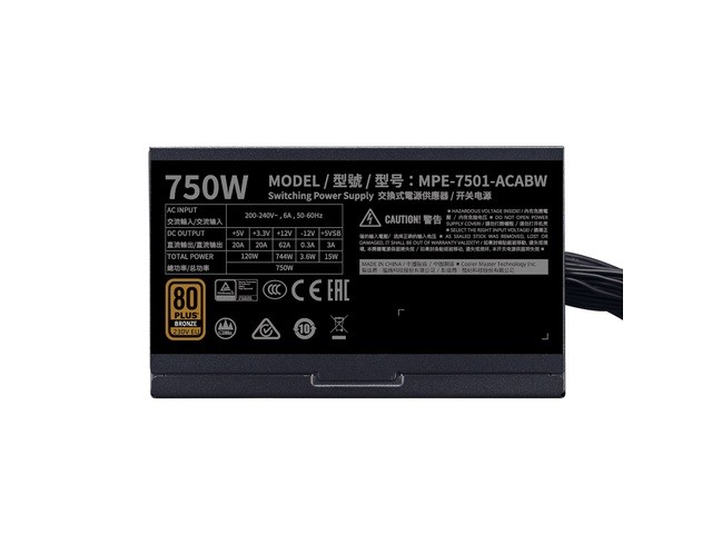 Cooler Master MWE Bronze V2 750W 80 PLUS Bronze Cooler Master MWE Bronze V2 750W 80 PLUS Bronze