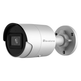 LevelOne Cámara de Seguridad IP Bala Exterior FCS-5202 4MP H.265 IR 30m, 84° Visión, Zoom Digital 8x, IP67, PoE, Detección Inteligente de Personas y Vehículos