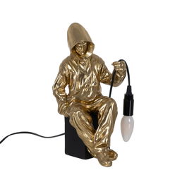 Lámpara Mesa Hombre Blanco Resina 19 X 17,50 X 33 cm