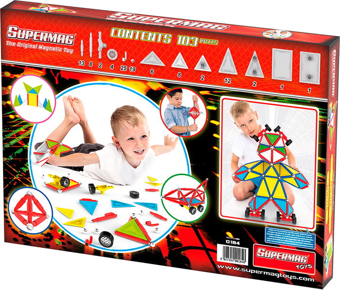 Supermag Juego de Construcción Magnética con 103 Piezas