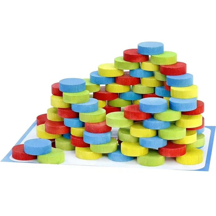 Jeujura 100 Piezas JEU3225280846002 Juego de Habilidad y Lógica con Discos y Tapetes Reglas de Juego Incluidas