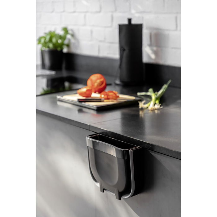 Wenko Cubo de Basura para Puerta de Armario Plegable 5 L Negro