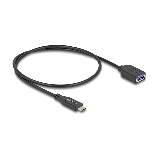 DeLOCK Cable USB Tipo-C a USB-A 50 cm 10 Gbps USB 3.2 Gen 2, Coaxial, Negro, Delock 10G Cable