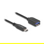 DeLOCK Cable USB Tipo-C a USB-A 50 cm 10 Gbps USB 3.2 Gen 2, Coaxial, Negro, Delock 10G Cable