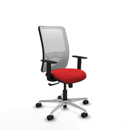 PIQUERAS Y CRESPO Silla de oficina Zulema con mecanismo Sincro, Rojo y Blanco