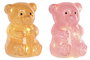 DKD Home Decor Decoración Luminosa Rosa Ambar Oso Cristal LED 14 x 20 x 13 cm (2 Unidades)