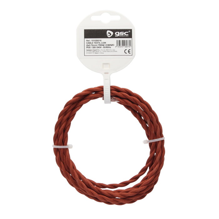GSC Evolution Cable textil 2,5M (2x0.75mm) trenzado Cobrizo GSC Evolution Cable textil 2,5M (2x0.75mm) trenzado Cobrizo