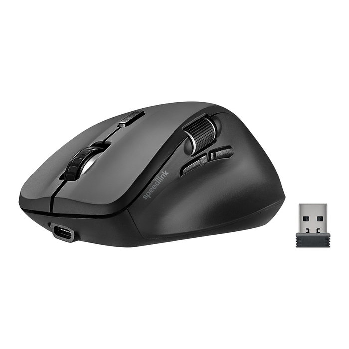 Speedlink SL-630021-RRBK Libera Ratón Óptico Gaming Inalámbrico Recargable Bluetooth 3200 DPI 4 Niveles Silencioso Ergonomico Negro