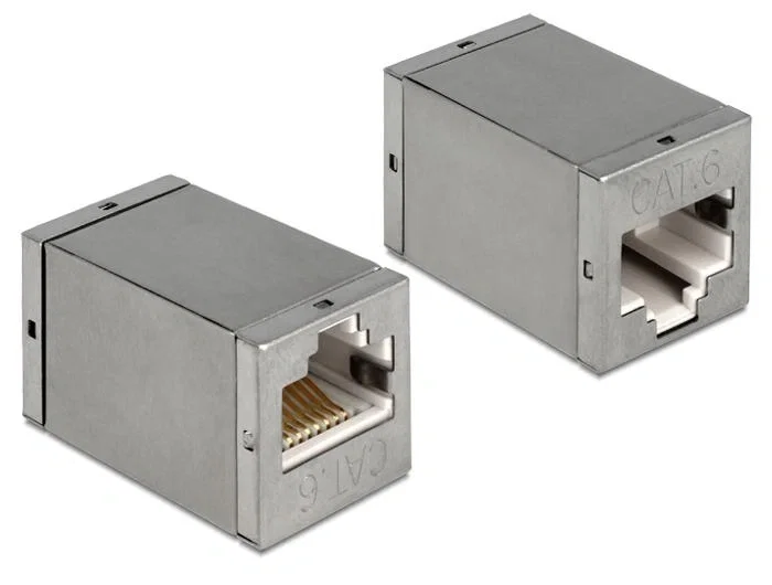 DeLOCK 86250 Adaptador RJ45 Hembra a RJ45 Hembra Cat.6 STP Gris