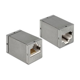 DeLOCK 86250 Adaptador RJ45 Hembra a Hembra Cat.6 STP Gris
