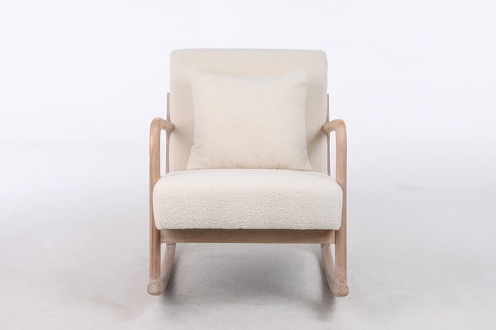 DKD Home Decor Mecedora Moderno Blanco Natural 88 x 78 x 66 cm