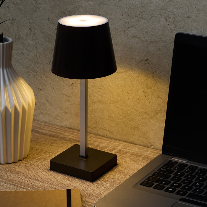 Home Deco Factory Lámpara LED Táctil Efecto Wengué - Funciona sin Cables, 3 Intensidades, 12 LED Home Deco Factory Lámpara LED Táctil Efecto Wengué - Funciona sin Cables, 3 Intensidades, 12 LED